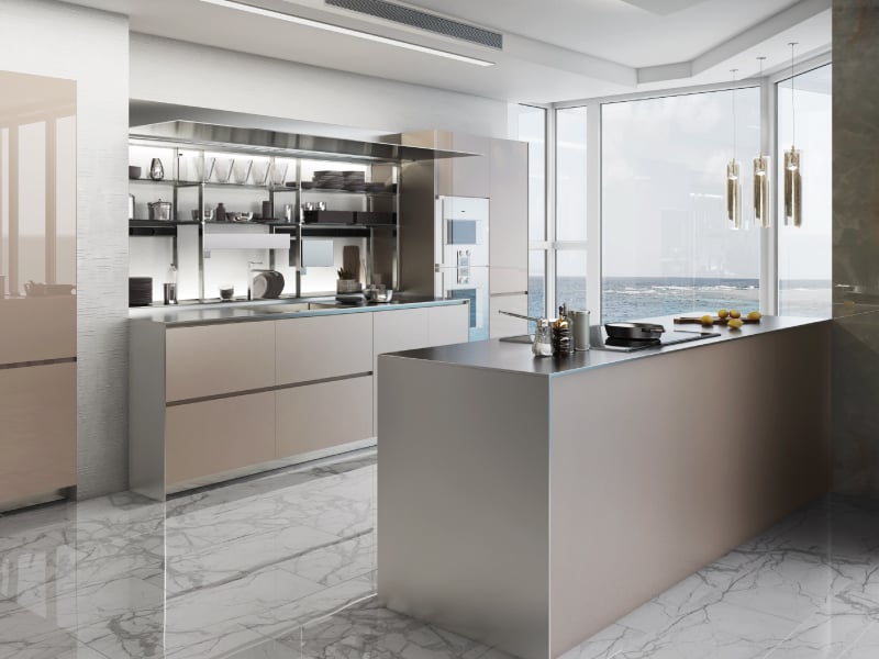 Coastal Chic Modular Kitchen Design